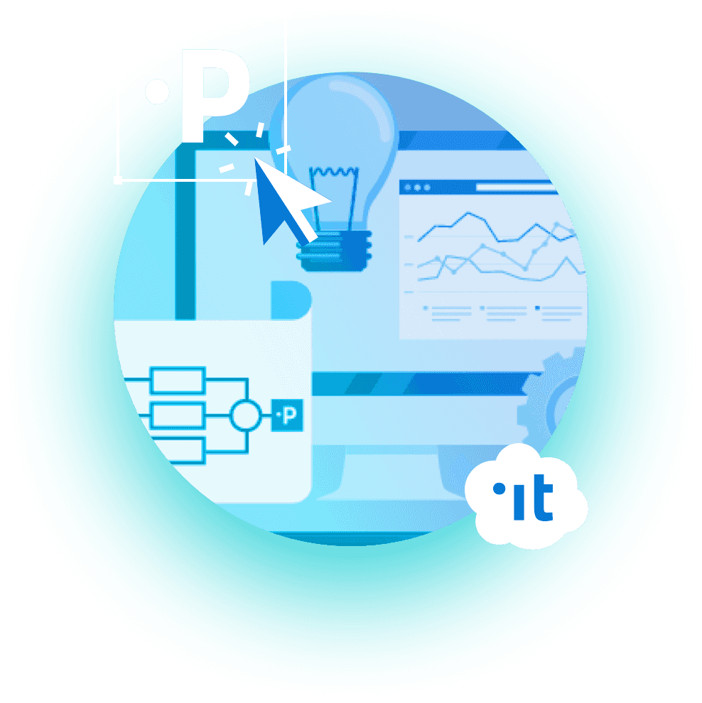 Nuvola simbolo cloud, logo Italia, server e altri elementi hardware in commistione